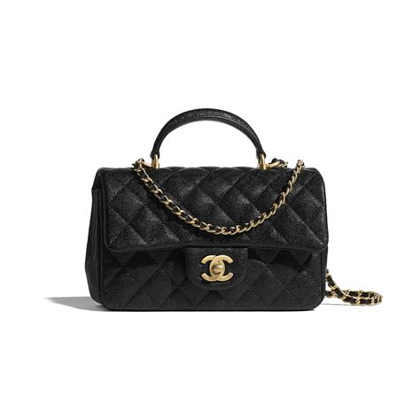 chanel mini flap caviar gold|Mini flap bag with top handle, Lambskin & gold.